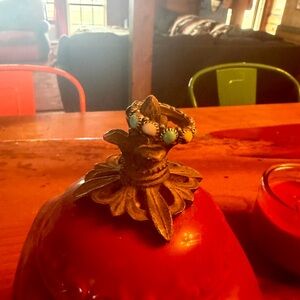 Eternity band Turquoise and White buffalo sz 10